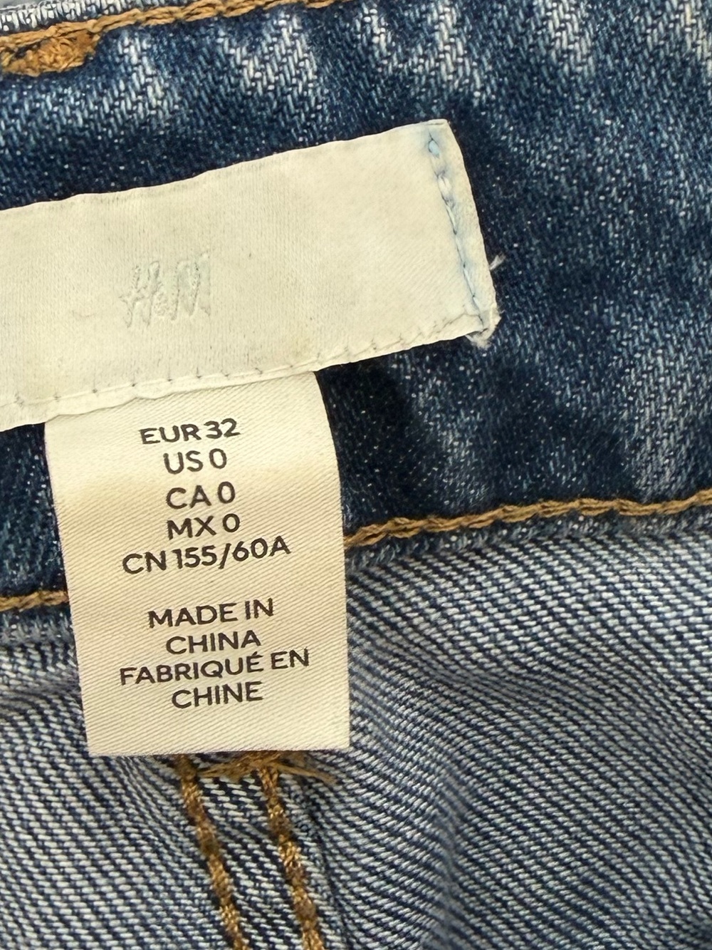 H&M High Rise Wide Leg Crop Jeans Patch Pocket Light Wash Size 0 EUR 32 - Picture 4 of 7